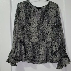 Banana Republic Snake Print Chiffon Blouse